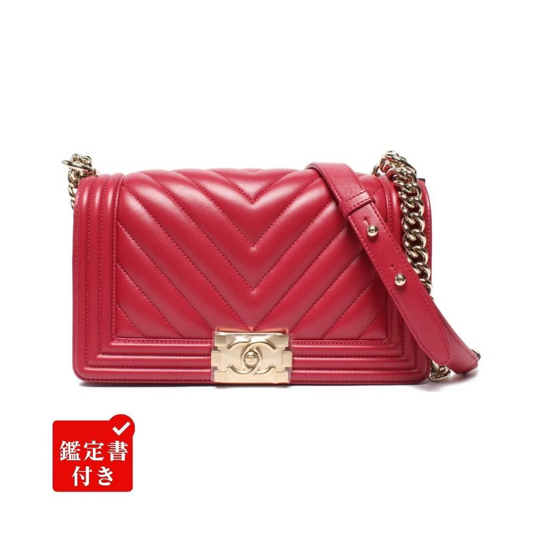 Chanel Chain shoulder bag gold hardware Chevron V stitch Lambskin Boy ladies' d