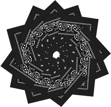 12 Pack Bandanas Unisex Paisley Cowboy Bandanas Bulk Multi Purpose Headband Scar