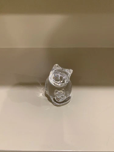 steuben glass cat and kitten hand cooler