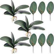 9 Pcs Big Size Artificial Green Phalaenopsis Artificial Orchid Leaves Green Plan