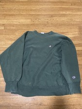 Vintage 90's Champion Reverse Weave Teal Sweatshirt Crewneck Made in USA Large