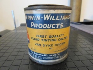 Vintage Sherwin-Williams 1/2 Pint Paper Label Paint Can - "Cover The Earth"
