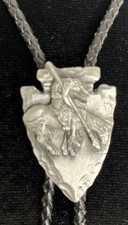 Vintage 1988 Siskiyou Pewter Eagle Arrowhead Bolo Tie Signed Numbered 980698 USA