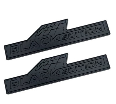 2pcs Metal Black Edition Emblem 3D Badge Fit for Universal Car (All Black)