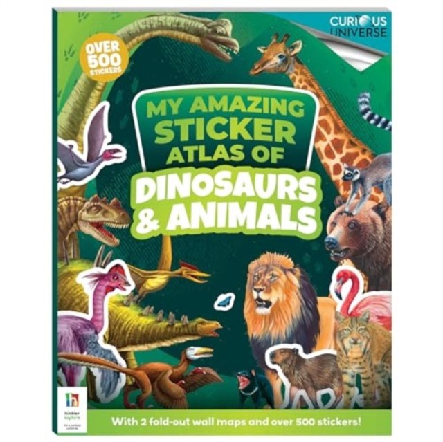 Hinkler Kids Dinosaurs And Animals Amazing Sticker Atlas Book  : 31X24cm - Image 4