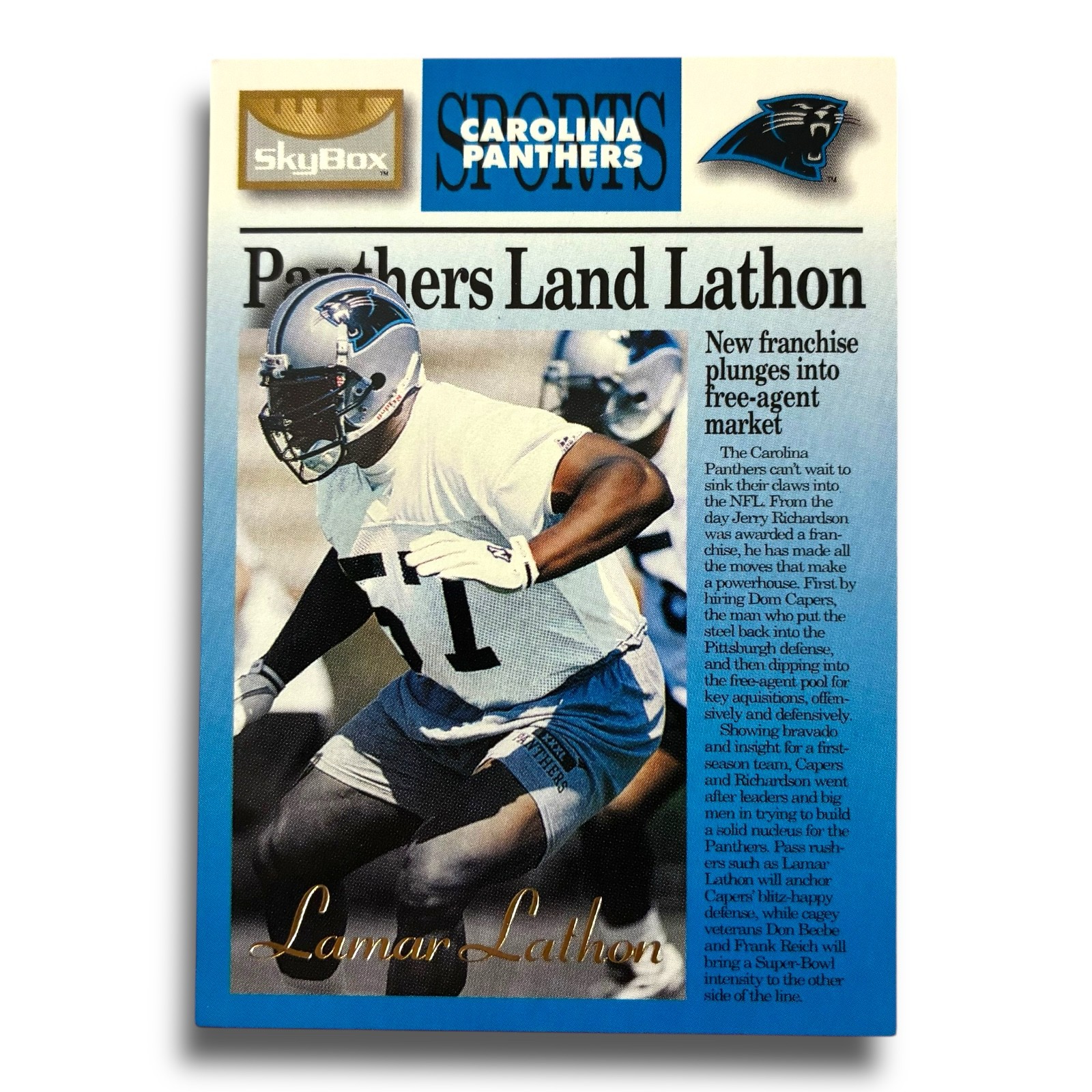 1995 Skybox Premium - Lamar Lathon #17 Panthers NFL