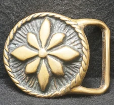 XB23145 VINTAGE 1970s TECH-ETHER **NORTH STAR** ARTWORK SOLID BRASS BELT BUCKLE