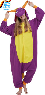 Simzoo Unisex Pyjamas Onesies Tiere Kostüm Cosplay Erwachsene Karneval Nachtwäsc