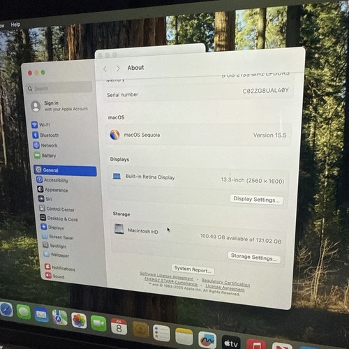 Apple MacBook Pro 2019 A2159 13.3" Intel Core i5 1.4GHz 128GB SSD MacOS Sequoia~ - Afbeelding 9 van 10