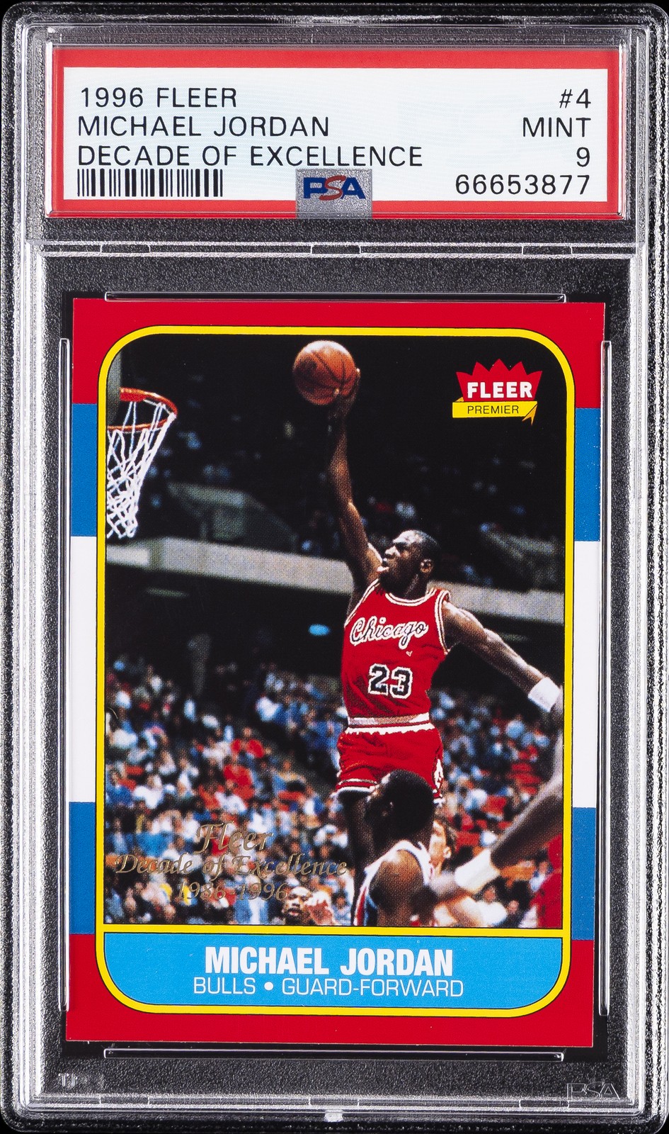 1996 FLEER DECADE OF EXCELLENCE #4 MICHAEL JORDAN PSA 9
