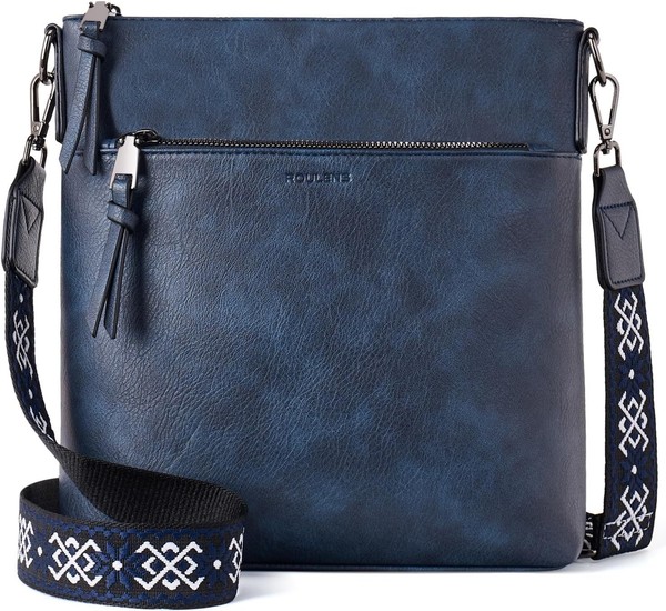 UmhäNgetasche Damen Vegan Leder Leicht Schultertasche Crossbody Mit Breitem Gurt-image