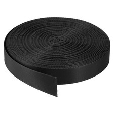 Flat Nylon Webbing Strap 1 Inch 29 Yards Black for Backpack, Luggage-rack