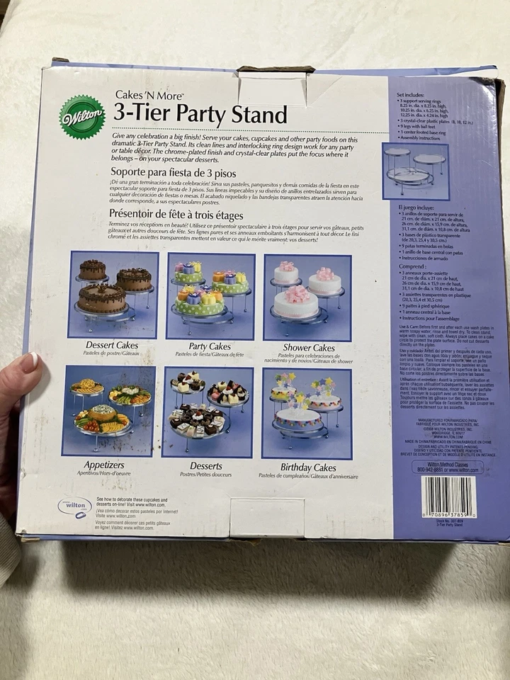 Wilton Cakes N More Soporte de Fiesta de 3 Niveles Pastel Aperitivo Fiesta Celebración Completo Foto 2 de 4