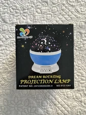 ZERO ONE DREAM ROTATING PROJECTION LAMP PURPLE & WHITE COLOR MOON SKY NIGHT