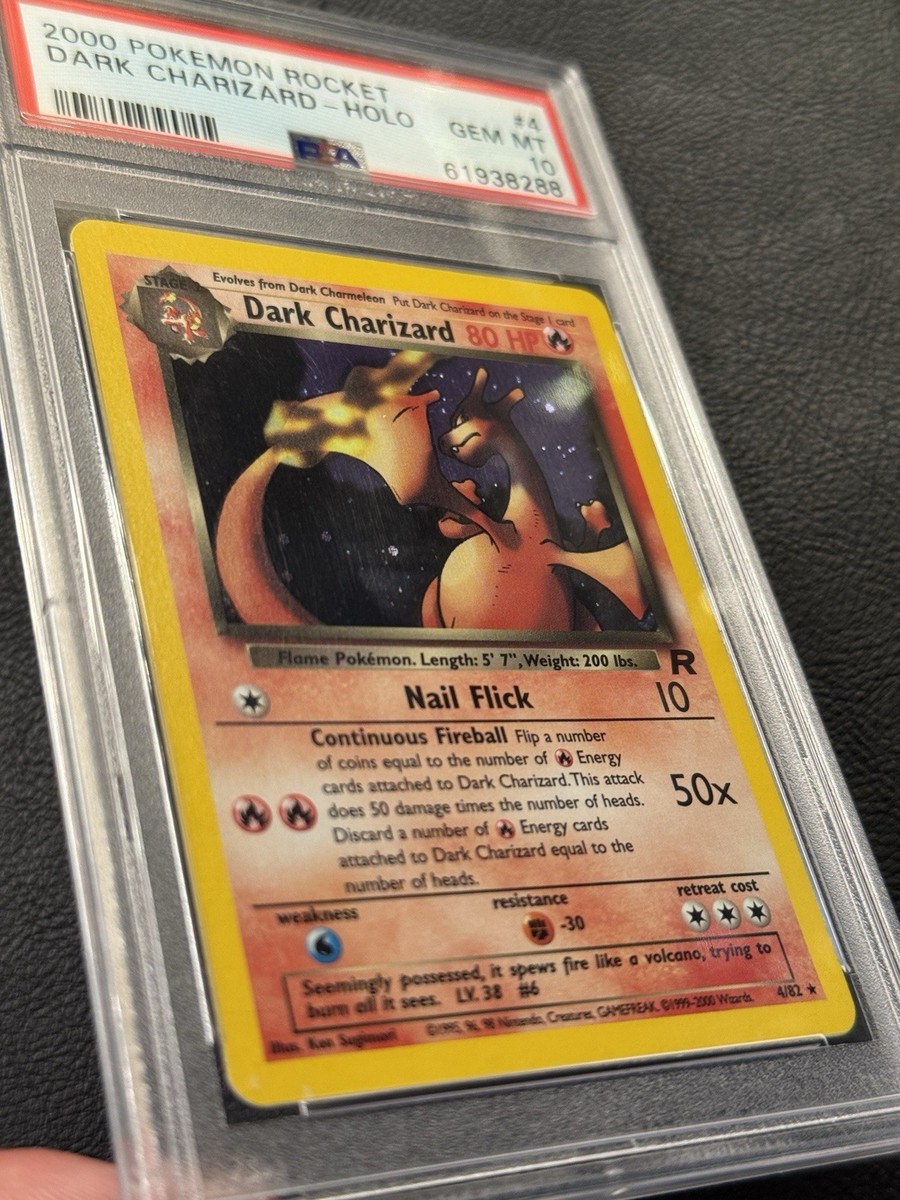 Pokemon Dark Charizard 4/82 Holo Rare Card PSA 10 Gem Mint (SWIRL