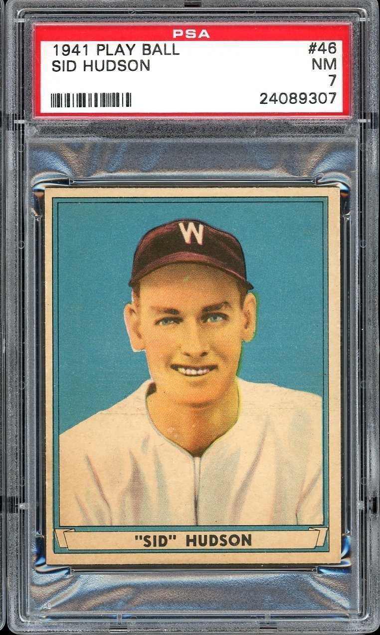 1941 Play Ball Baseball #46 Sid Hudson PSA 7