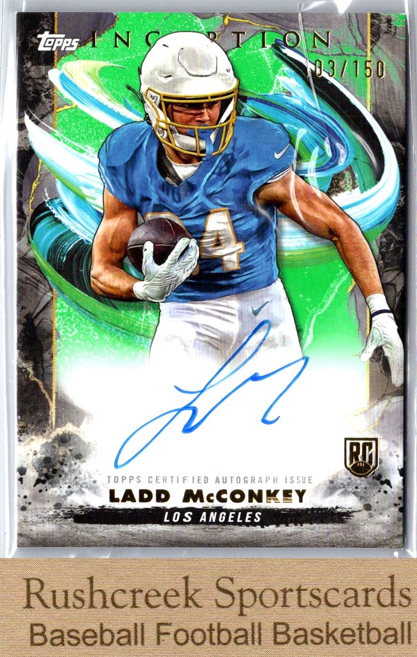 2024 Topps Inception #RA-LM Ladd McConkey /150 Auto RC Rookie Autographs Green