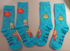 2x Pairs 2025 McDonald's Grinch Socks Adult Happy Meal NEW - Blue