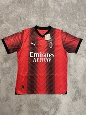 NWT Puma AC Milan Home Soccer Jersey Mens Large Emirates Red Striped NEW