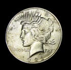 1922-P PEACE DOLLAR - GEM BU - GOLDEN TONING OBVERSE -90% SILVER $ - PHILA. MINT