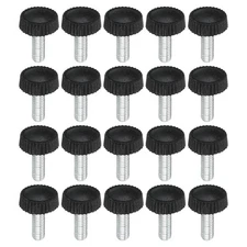 20pcs M5x14mm Knurled Thumb Screw Clamping Screw Knobs Grip Bolt Fasteners Black