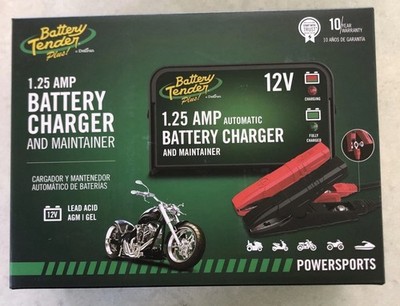Battery Tender Plus 12V - 1.25 AMP Battery Charger and Maintainer - 021-0128