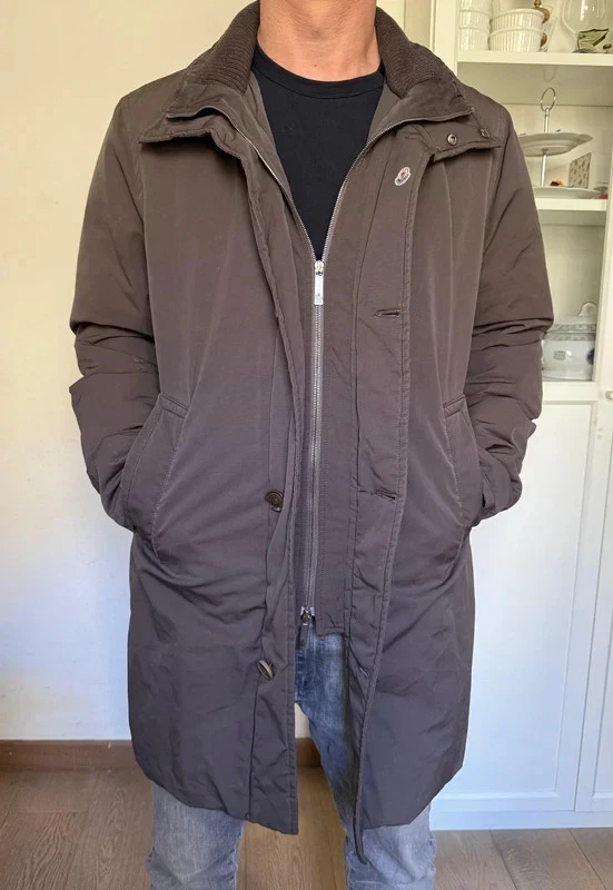 Moncler Vintage Piumino Lungo Marrone Uomo Autentica - Imbottito Caldo Elegante - Imagen 3 de 4