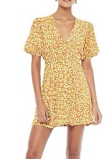 NWOT Faithfull the Brand Saffron lia Floral Mini Dress in Yellow Floral size M