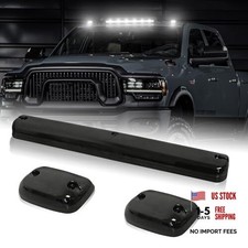 3Pcs LED Cab Marker Lights, Smoked Lens White Cab Roof Clearance Smoked White