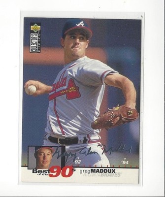 1995 Collector's Choice Silver Signature #63 Greg Maddux (Best of 90's) Braves