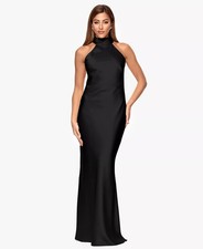XSCAPE Women's Tie Neck Long Dress Black Size 6 $279