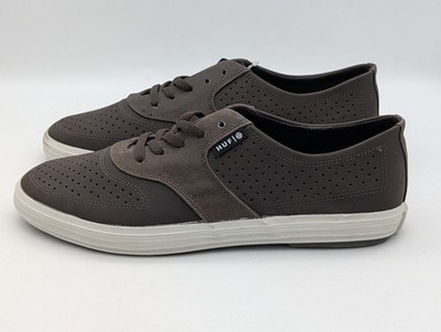 HUF Skate Shoes Sneakers Mens Size 9 Brown Perforated Leather Ortholite Low Top