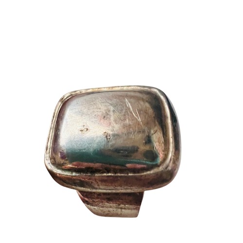 Anello Vintage Messico Argento Sterling 925 Misura 8 Cupola Modernariato Brutalista - Foto 7 di 10