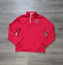 Colosseum Red Miami University RedHawks Logo Quarter-Snap Jacket Men's Large