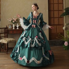 Georgian Satin Marie Antoinette Ball Gowns Adult Victorian Party Dress for women