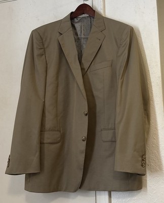 Joseph Abboud 2btn Khaki Summer Sportcoat 46 R Reg Med/long