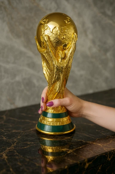 Réplica del Trofeo de la Copa Mundial de la FIFA GRANDE Gran Exhibición PropSoccer Campeonato de Fútbol Foto 2 de 2