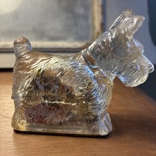1930's vintage pressed-glass Scottish Terrier figurine candy container w/ candy!