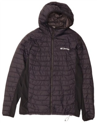 Columbia Herren wattierte Jacke mit Kapuze Medium marineblau Colourblock Nylon CV01