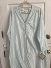 NWT Barbizon Cuddleskin Nightgown Long Embroidered Flowers Satin Pale Blue L — photo 3
