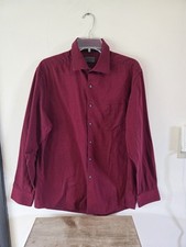 Arrow Mens Slim Fit Red Button Down Collared Long Sleeve Shirt 16 1/2, 34/35