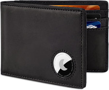 Airtag Wallet for Men, Bifold Full-Grain Leather Wallet for Apple Air Tag 1St 