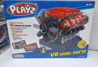 Playz V8 Combustion Engine Model Building Kit STEM Hobby Toy for Kids & Adults!