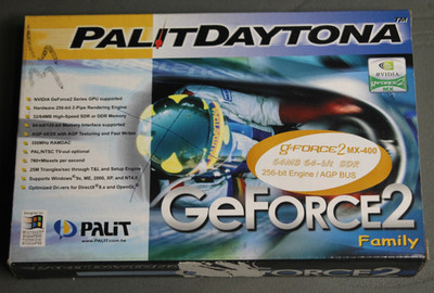 RARE PALIT DAYTONA GeForce 2 MX-400  64MB SDR  64Bit 4x AGP Retro Video Card
