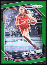 Jacy Sheldon 2025 Panini Prizm WNBA Green Prizms #113 Washington Mystics