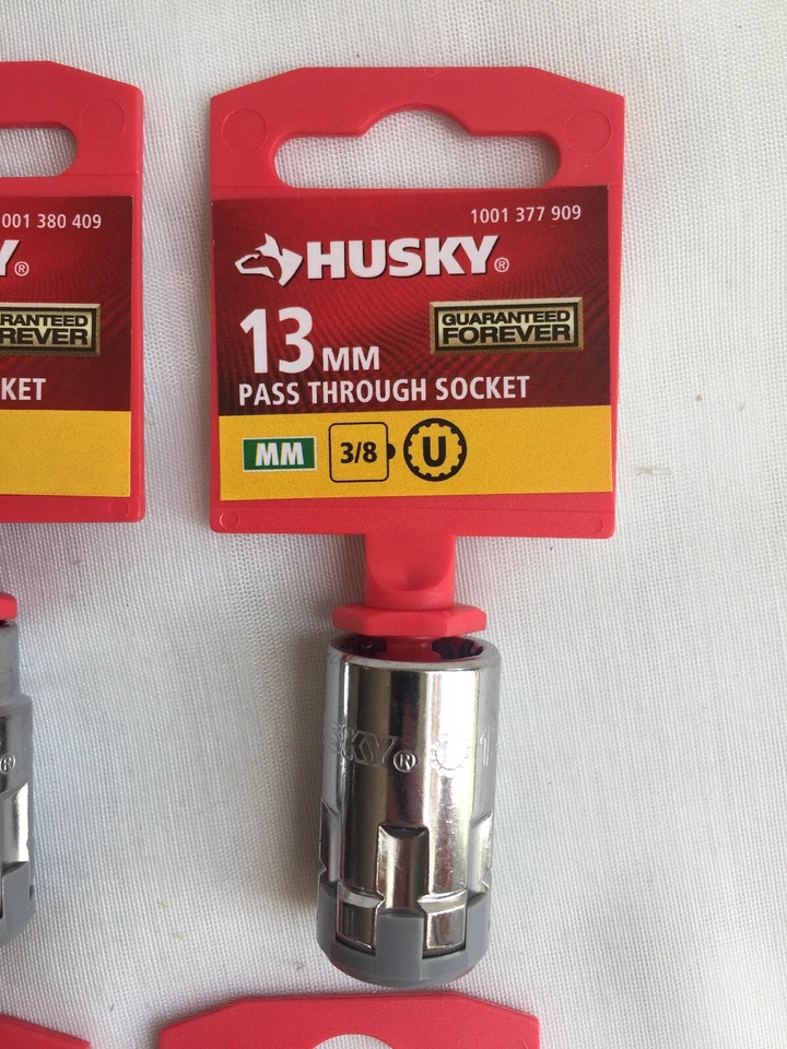 Set of 6 Husky 3/8" Drive Universal Pass Through Sockets Standard & Metric - Image 4 of 4