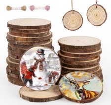 Wood Slices, 30 Pcs 2.7"-3.1" Natural Wood Rounds with 30pcs 2.7''-3.1'' 