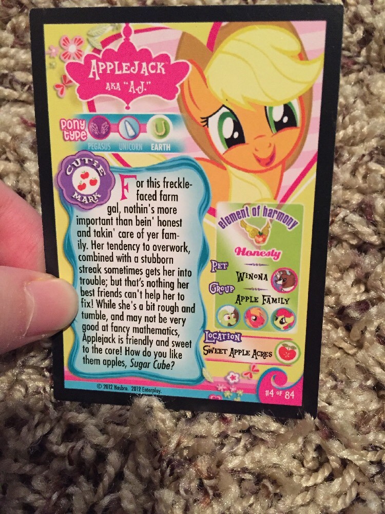 My Little Pony Trading Cards Applejack #4 | eBay