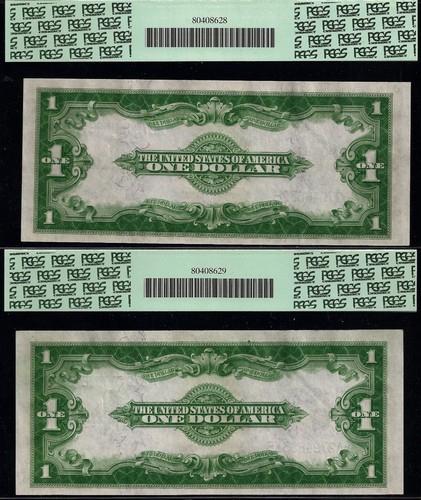 1923 $1 Silver Certificate PCGS 64, 63PPQ reverse changeover Fr 238 Fr 237 - Picture 2 of 2