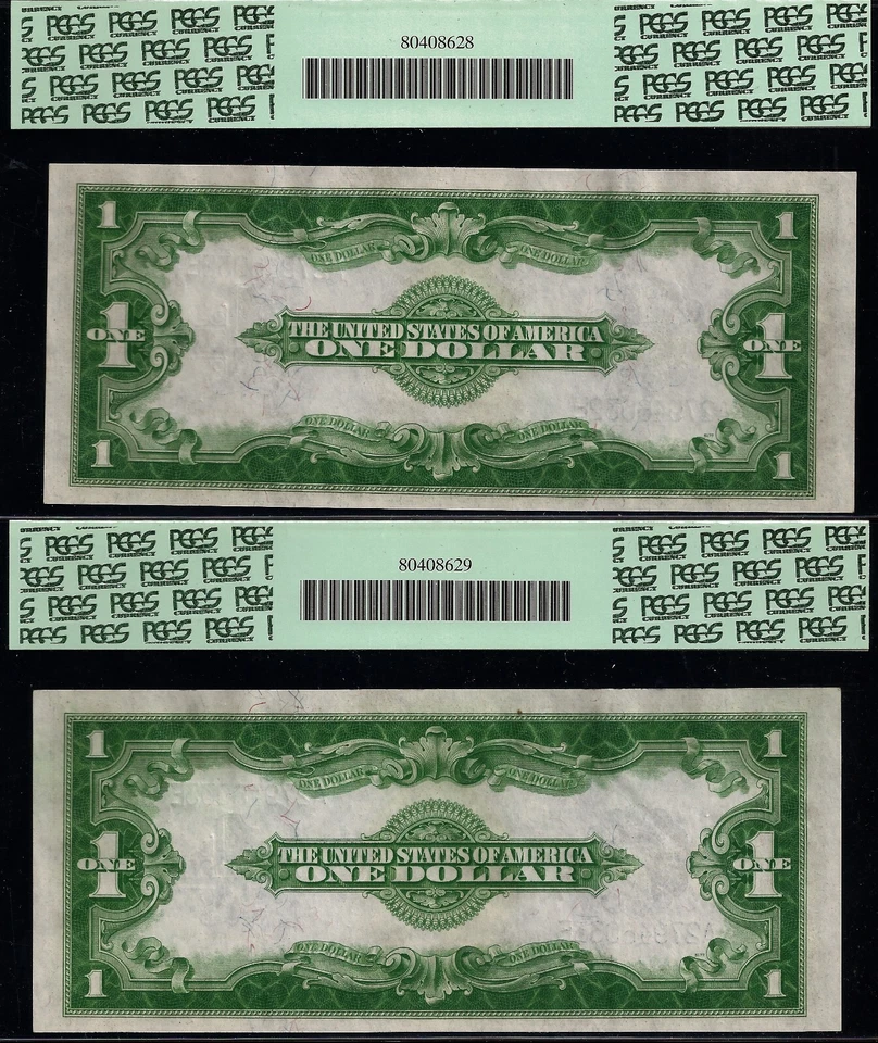 1923 $1 Silver Certificate PCGS 64, 63PPQ reverse changeover Fr 238 Fr 237 - Image 2 of 2